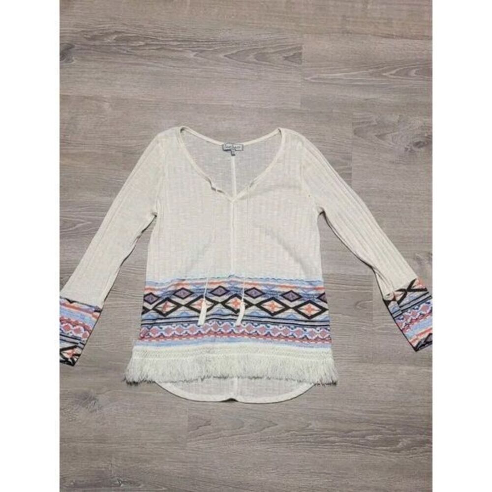 Crave Fame‎ By Almost Famous White Long Sleeve Boho Top Size XL